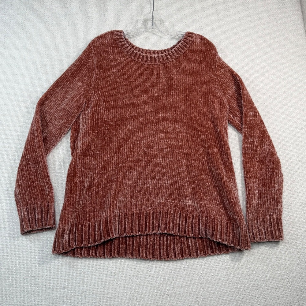Orvis Classic Collection Chenille Crew Neck Sweater Terracotta Rose Large